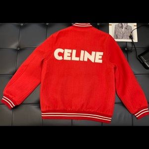 Celine Red varsity jacket Large